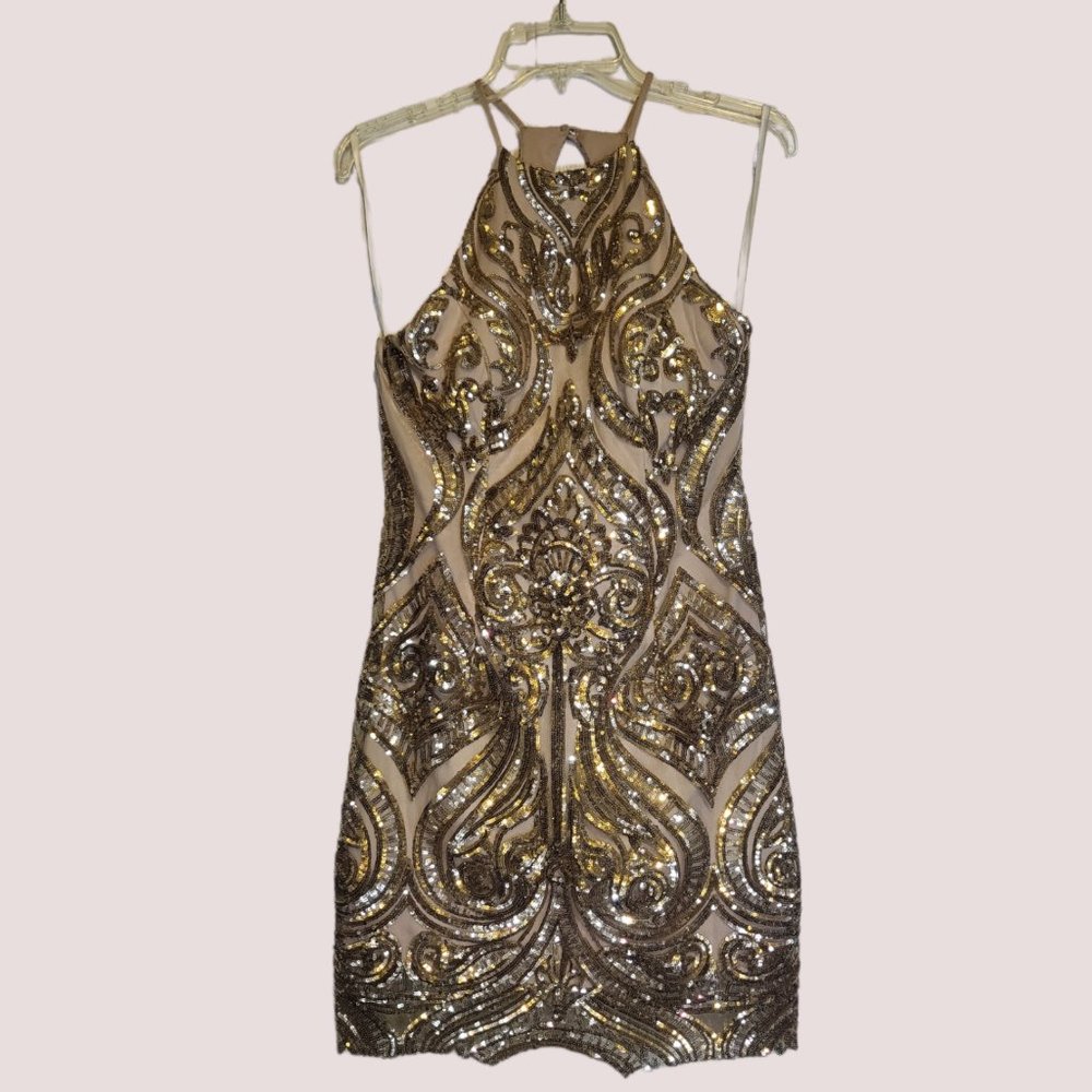 Gold Squence Elegant Dress
